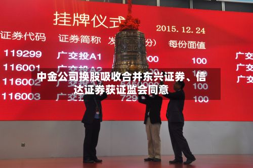 中金公司换股吸收合并东兴证券、信达证券获证监会同意-第1张图片