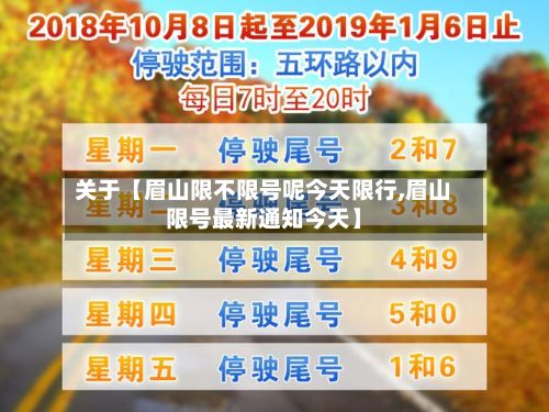 关于【眉山限不限号呢今天限行,眉山限号最新通知今天】-第1张图片