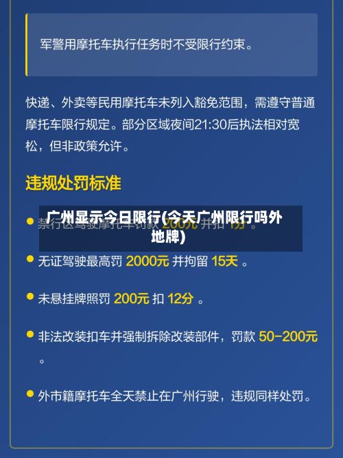 广州显示今日限行(今天广州限行吗外地牌)-第1张图片