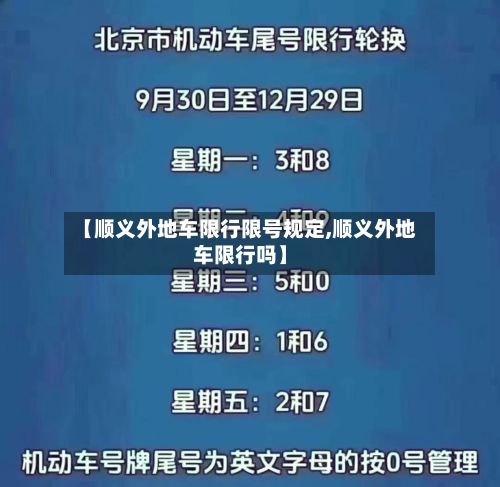 【顺义外地车限行限号规定,顺义外地车限行吗】-第1张图片