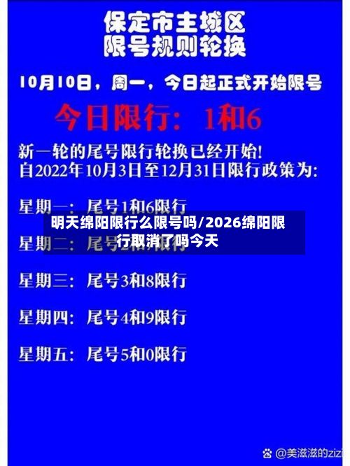 明天绵阳限行么限号吗/2026绵阳限行取消了吗今天-第1张图片