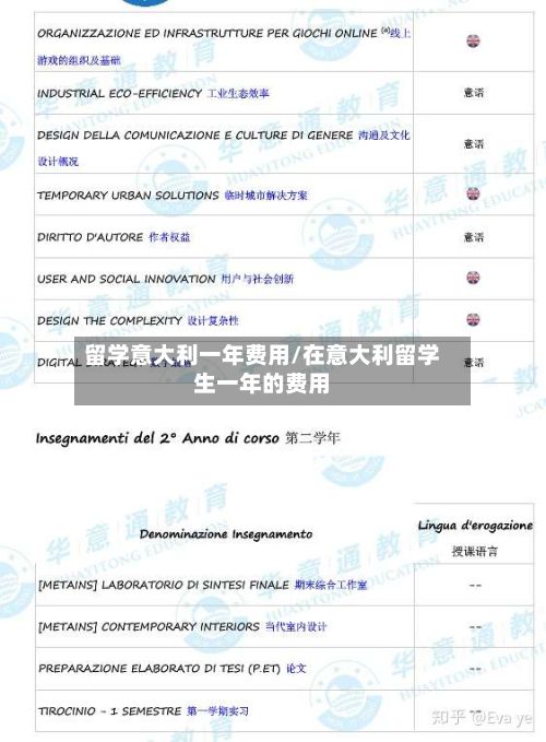 留学意大利一年费用/在意大利留学生一年的费用-第1张图片