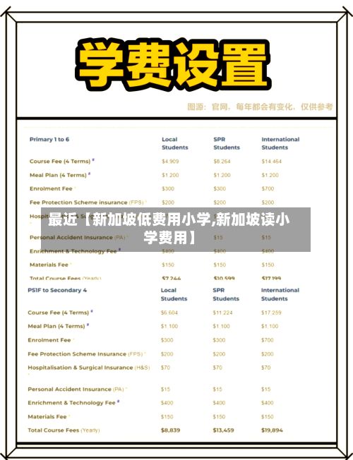 最近【新加坡低费用小学,新加坡读小学费用】-第1张图片