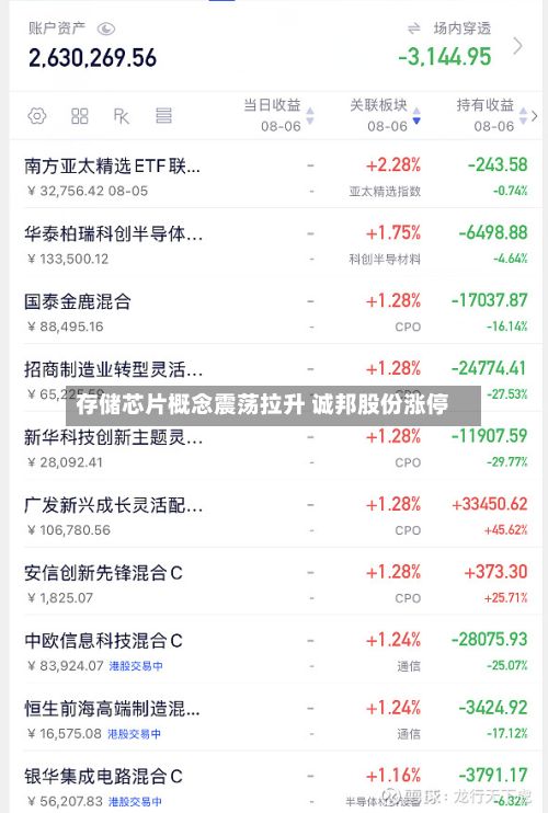 存储芯片概念震荡拉升 诚邦股份涨停-第1张图片