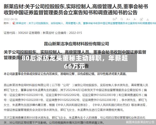 80后家纺龙头董秘主动辞职	，年薪超66万元-第1张图片