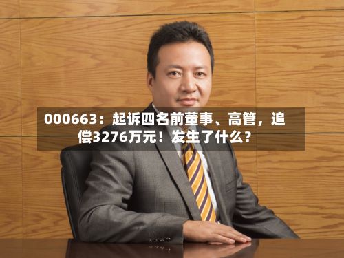 000663：起诉四名前董事、高管，追偿3276万元！发生了什么？-第1张图片