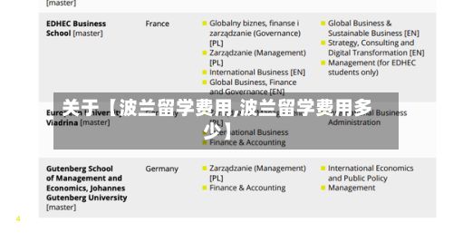 关于【波兰留学费用,波兰留学费用多少】-第1张图片