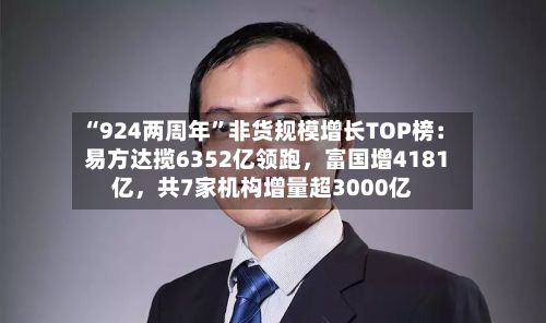 “924两周年”非货规模增长TOP榜：易方达揽6352亿领跑	，富国增4181亿，共7家机构增量超3000亿-第1张图片