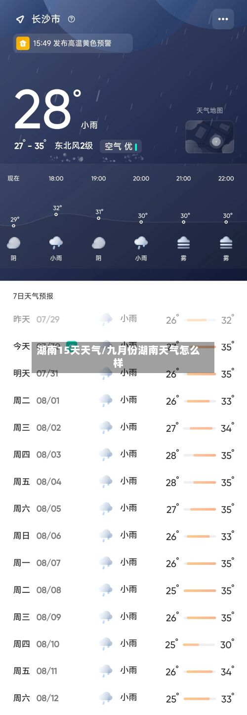 湖南15天天气/九月份湖南天气怎么样-第1张图片