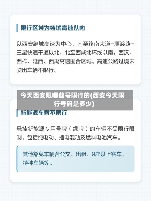 今天西安限哪些号限行的(西安今天限行号码是多少)-第1张图片